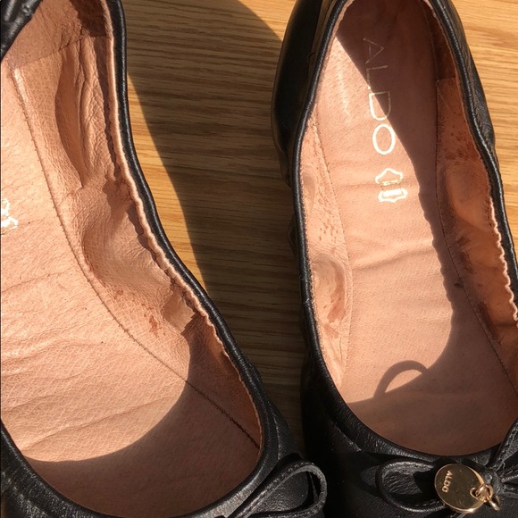 Aldo Black Leather Ballet Flats - Picture 5 of 5